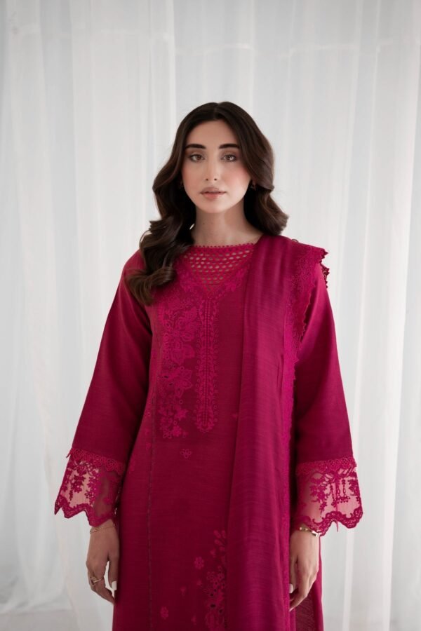 Zaib - Karandi embroidered 3 piece Stitched - Image 2